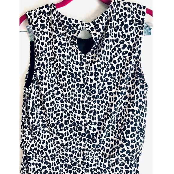 BRITISH!🇬🇧Animal Print Sleeveless Gathered Waist Trending Dress Size 10👗 - Picture 7 of 8